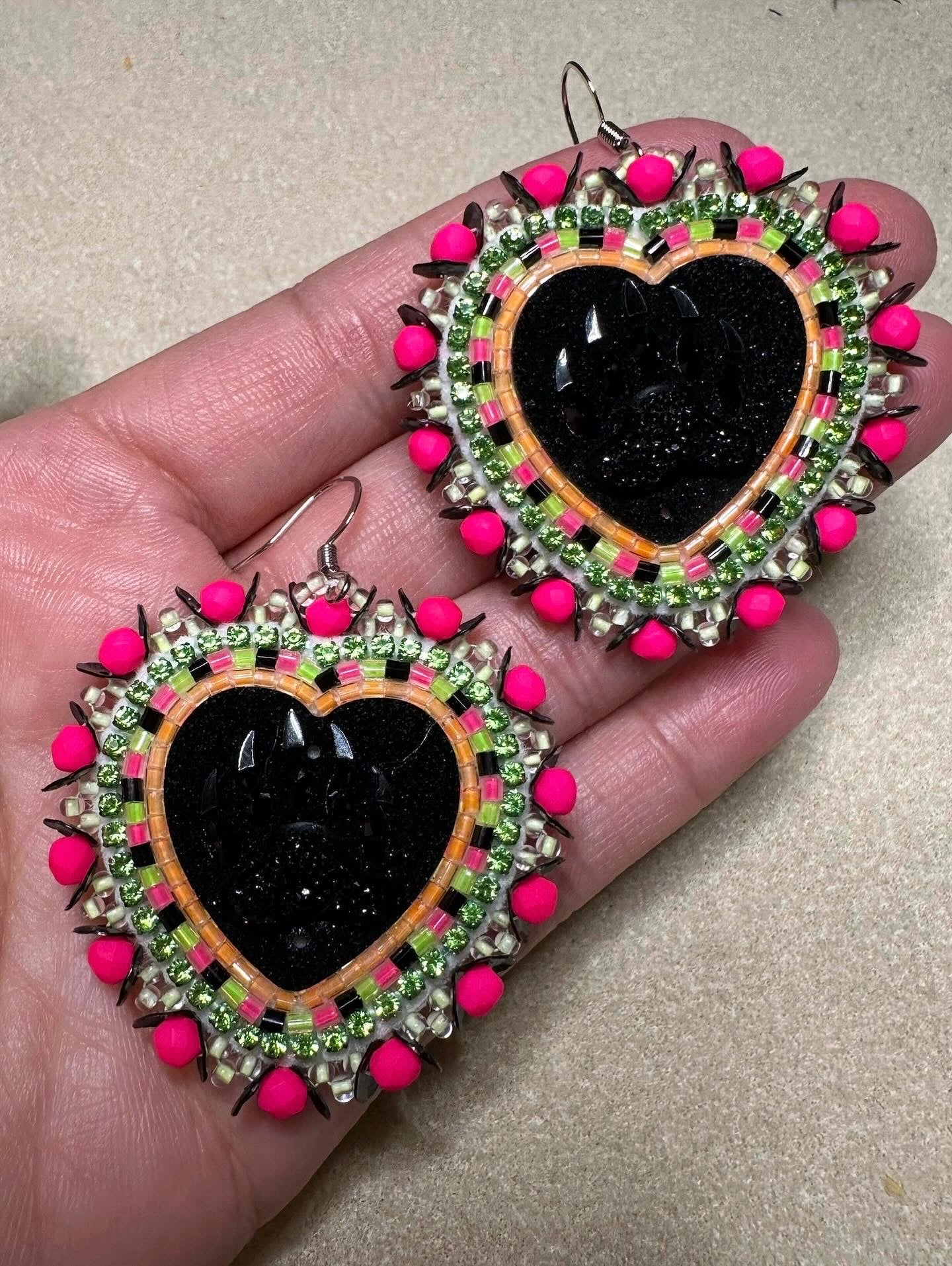 Bear Claw Earrings - Neon