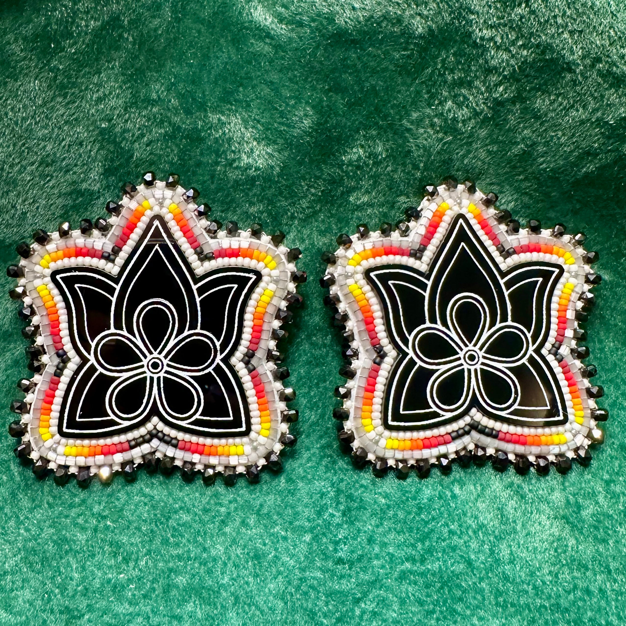 Large Floral Post Earrings