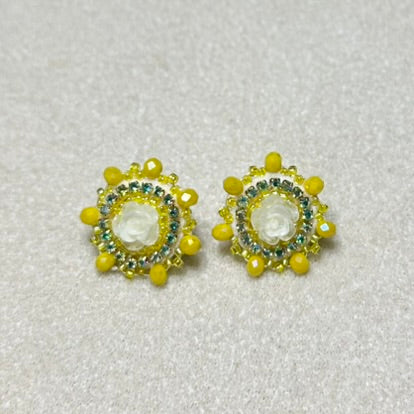 Post Earring - Yellow Rose